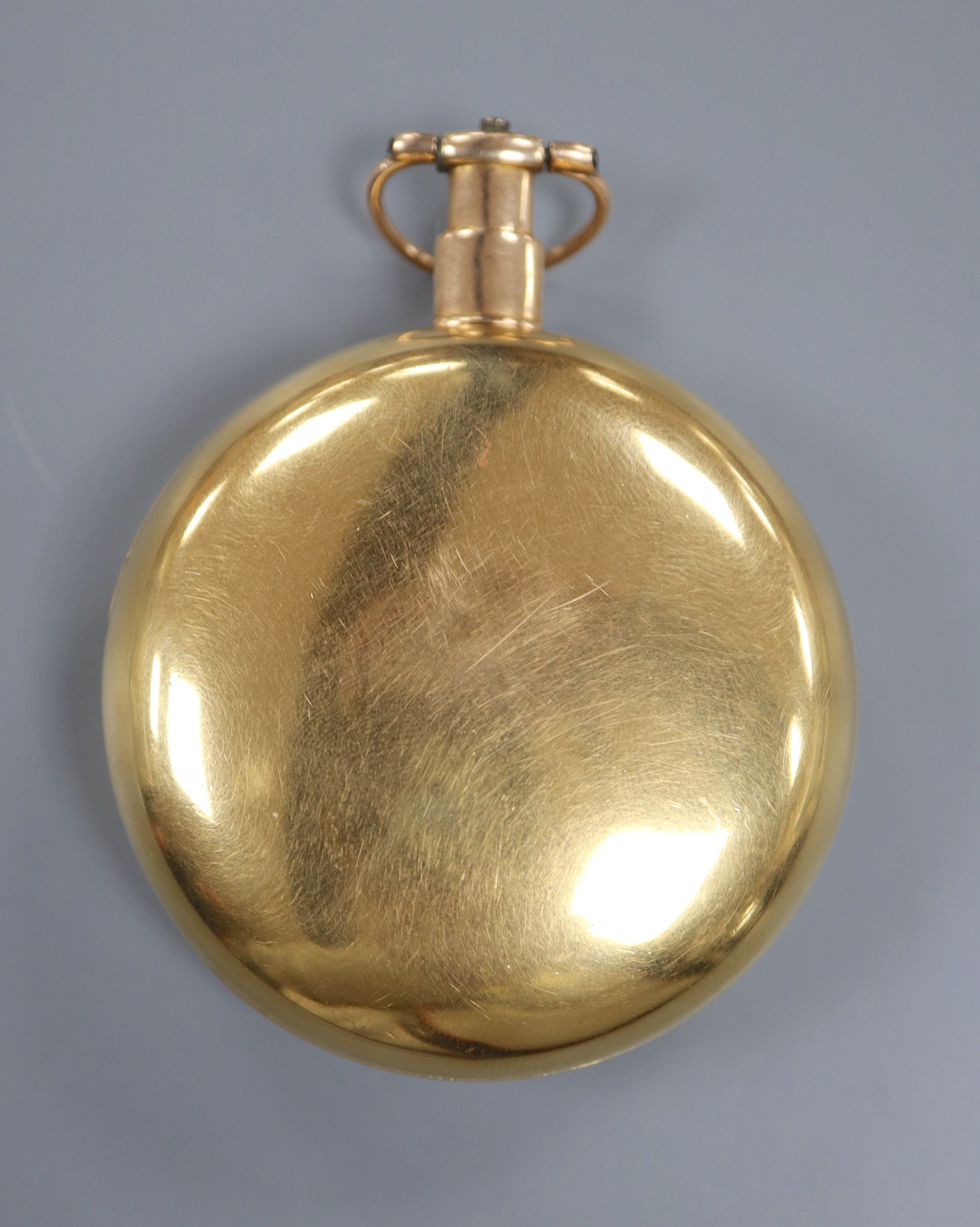A George III 18ct gold hunter keywind duplex pocket watch by George Yonge, Strand, (a.f.),